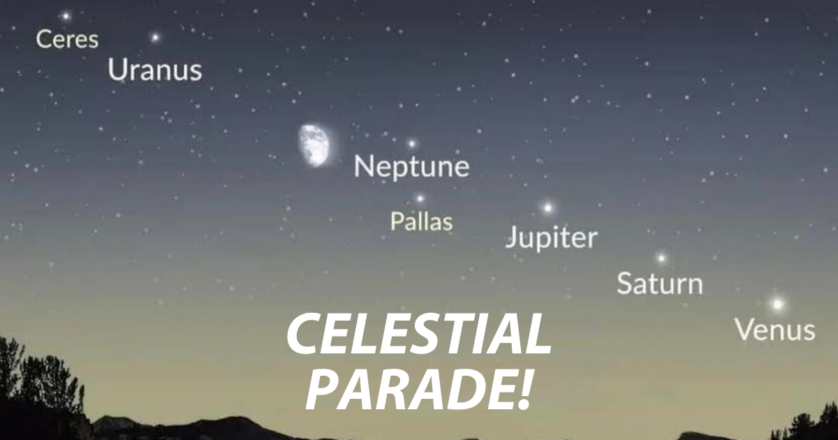 5 Planets, 2 Asteroids, And A Comet Will Almost Align This Week. Here's How To See The Celestial Parade. 2