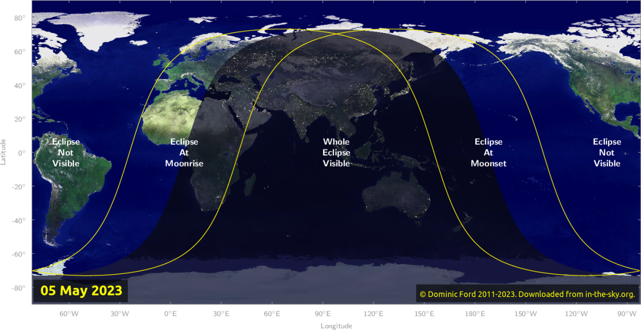 Map of the Lunar Eclipse May 2023